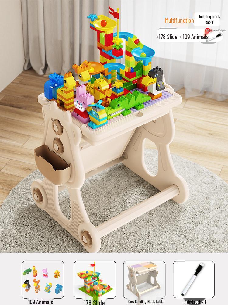 2026 New Model: Children's Educational Building Block Table, Multifunctional Puzzle Game for Ages 3-6