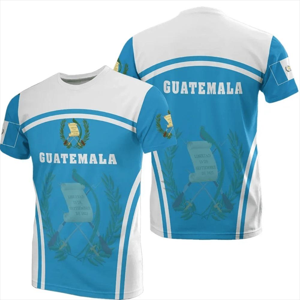 Guatemala National 3D Print T-Shirt Mode Harajuku Guatemalische Flagge Muster Herren Kurzarm T-Shirts Übergroße Oberteile