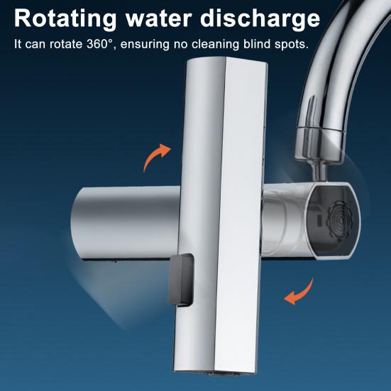 Faucet Extender Attachment 360 Degree Rotating Waterfall Faucet No Splashes Versatile Rotating Nozzle Adapter