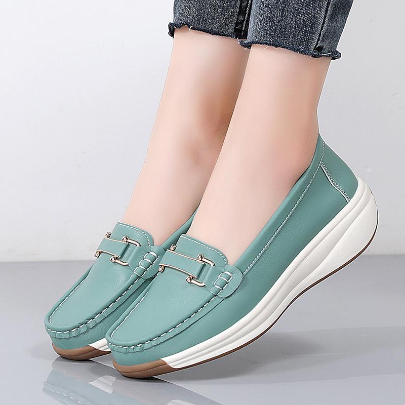 

Women s Loafers Leather Driving Moccasins Comfort Casual Slip on Plus Size Walking Shoes EU: 43 зелений