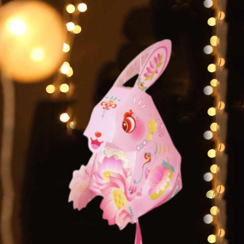 Paper Handheld Rabbit Lantern Handmade Mid-Autumn Festival Lantern  School Project