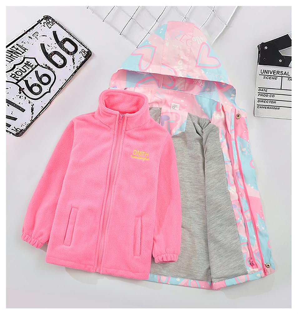 Clothing Mountain Parka Jacket Fleece Inner 2 Piece Set Hooded Kids Coat Thick Tops Girls Window Breaker Trench Coat Haori Girls Outerwear Cute Height