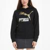 Puma Classics Logo Print Sport Pullover Hoodie Women Tops Lead 531385-51