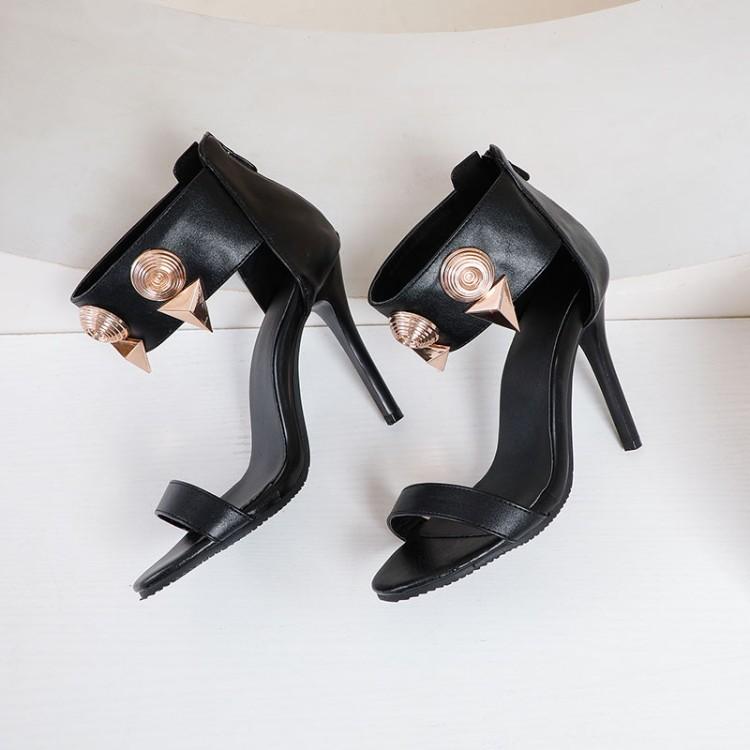 

Новые летние пикантные сандалии на высоком каблуке с заклепками для девочек, женская обувь на каблуке, женские туфли-лодочки в уличном стиле, большой размер 45-48 39
