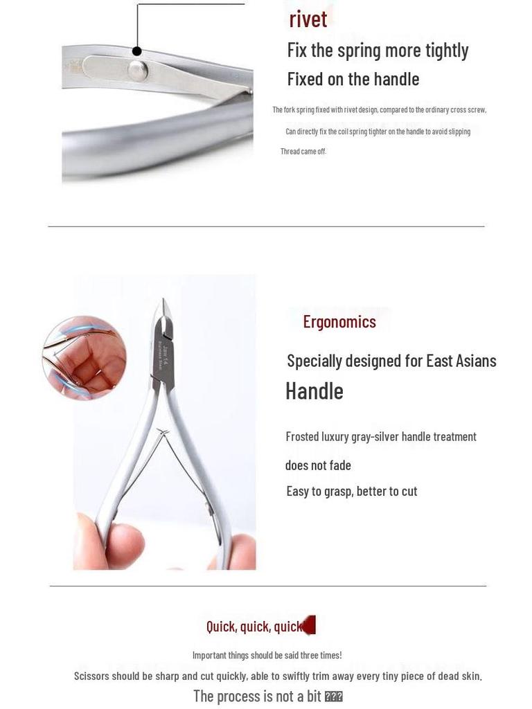Vietnam Easy Cut D07-12 Stainless Steel 3MM Cuticle Nipper for Precise Nail Art
