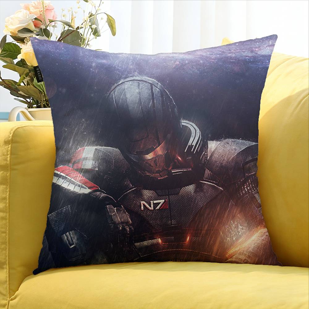 Game N7 M-Mass Effect World Various Sizes Square Pillow Case For Car Home Bedchamber Decor