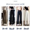 LANGSHA Women's 2025 Lightweight High-Waisted Straight-Leg Suit Pants