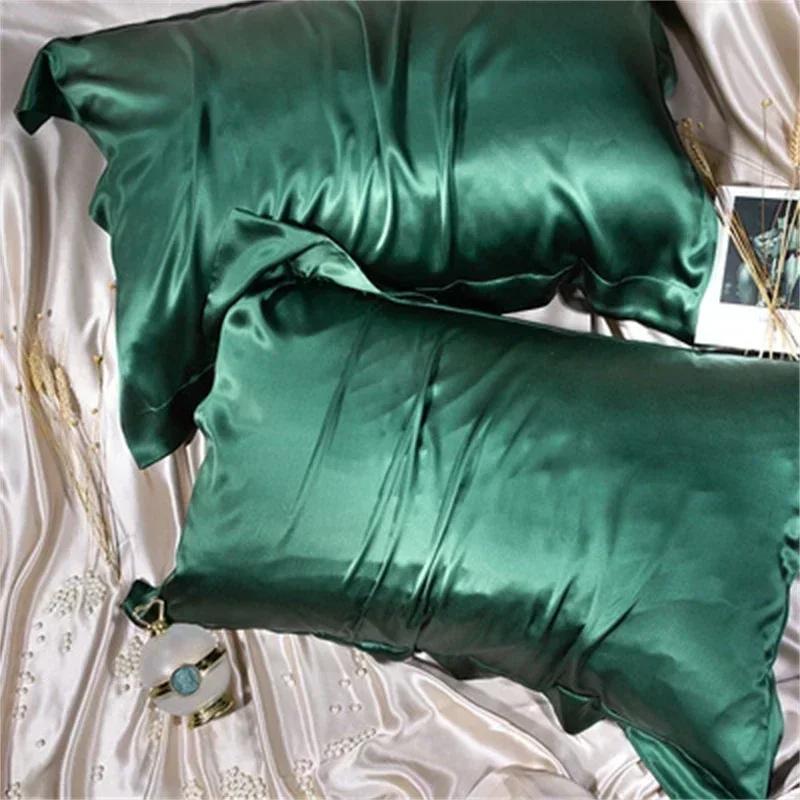 Luxury Blending Mulberry Silk Pillowcase Satin Soft Silky Two-sided Pillow Case Skin Beauty Skin Friendly Pillow Cover Solid
