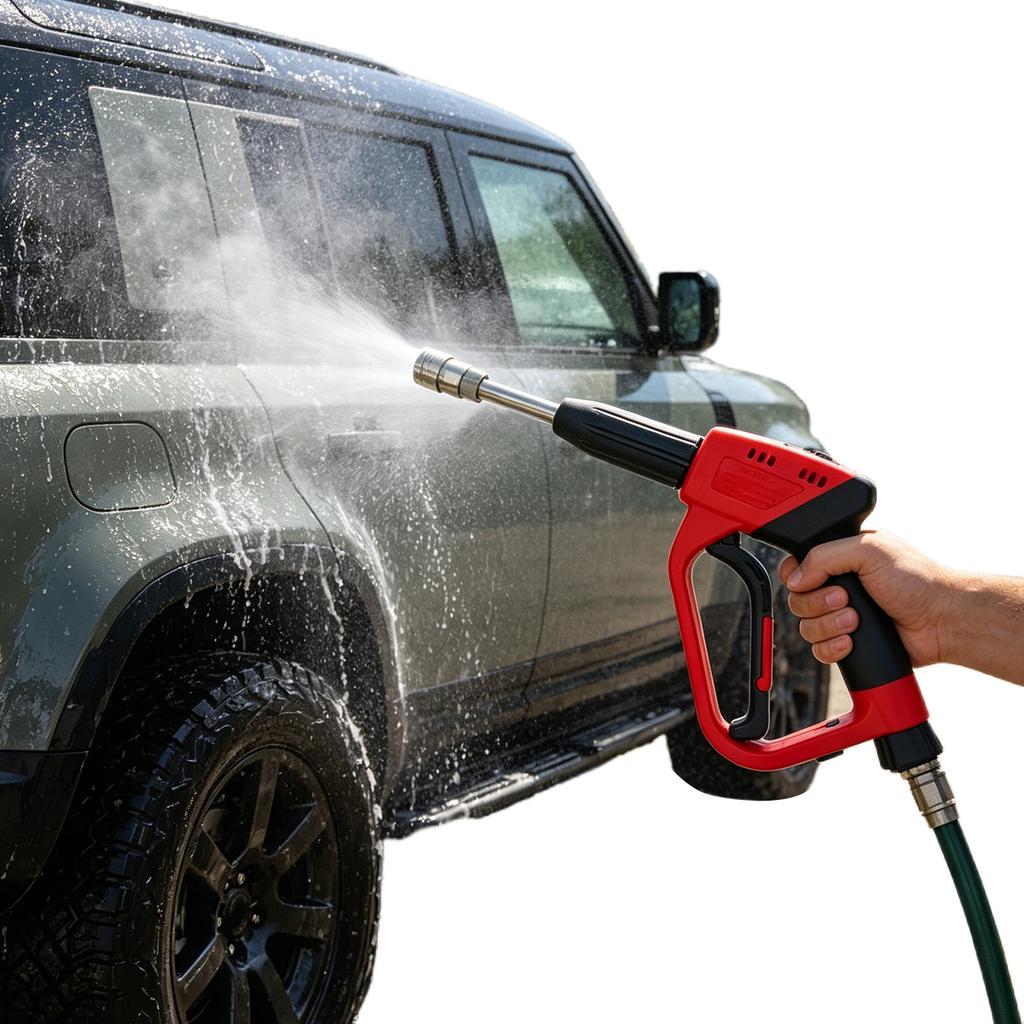 Garden Hose Nozzle Sprayers with Foam Cannon High Pressure Water Hose Nozzle with 4 Spray Nozzles Tips for Washing