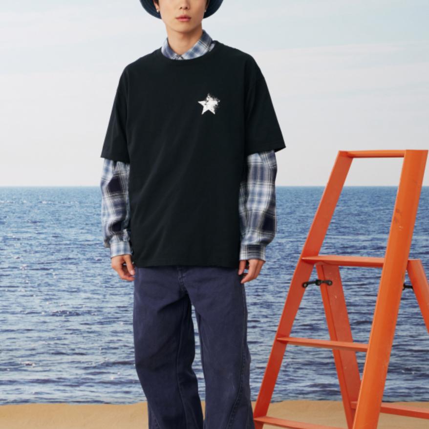 New Converse Chuck Taylor All Star SS25 T Shirt Unisex Black 10028730-A02