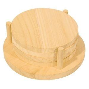 Lot de 4 sous-verres avec support en bois 12.5 …