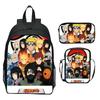 Set Zaino Anime Naruto 3 Pezzi Zaino Scuola Elementare Cartone Animato Stampato Leggero Multitasche