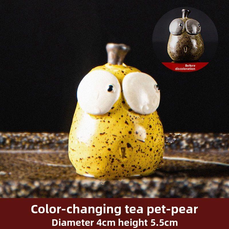 

Never Part Tea Pet Color Changing Creative Tea Table Tray Decor Ornament Snow Pear Design Raisin Fritillary Bulb Fun Gift