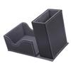 Dice Roller Tower Magnetic Tray Foldable PU Leather Large Capacity Box for Card Board Games Black Gray