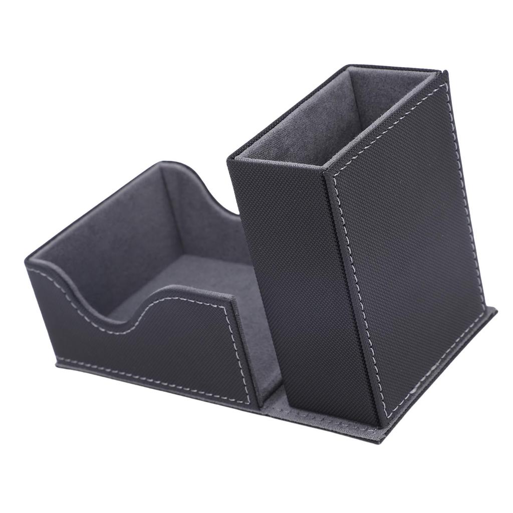 Dice Roller Tower Magnetic Tray Foldable PU Leather Large Capacity Box for Card Board Games Black Gray