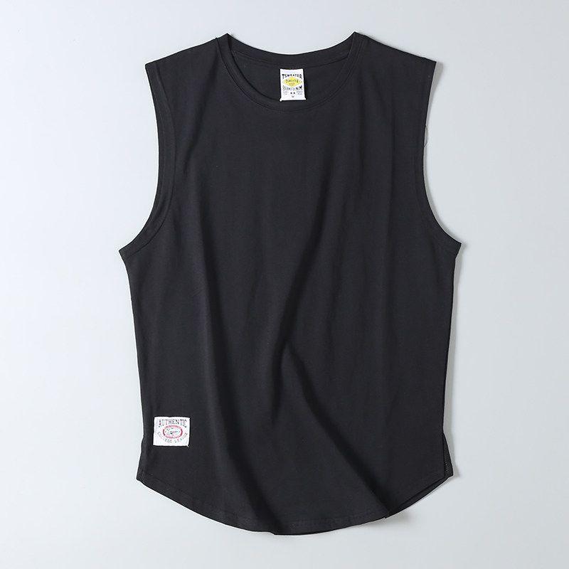 Export Tail Summer Cotton Wide Shoulder Vest Men Fashion Brand All-Matching Loose Waistcoat Athleisure Sleeveless T-shirt