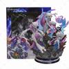Anime  Special Effects Figure Mega Charizard Xy Greninja Gengar Mewtwo Three Form Evolution Led Light Pvc Model Toys