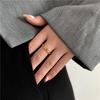 European Retro French Hollow Titanium Steel Women's Chain Ring