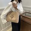 Stylish Black Pink Beige Khaki Large Capacity Chic Bow Tote Bag For Daily Use