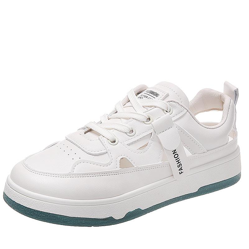 

Breathable hollow little white shoes women s summer baotou hole sandals 2025 new fashion versatile sports and leisure board shoes 40