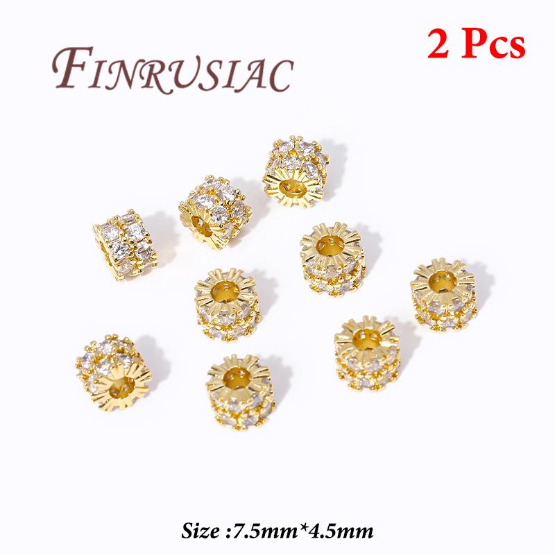 18K Gold Plated Metal Beads,Spacer Beads For Bracelets,Separator For Bead,DIY Jewelry Accessories,Necklace Bead Findings