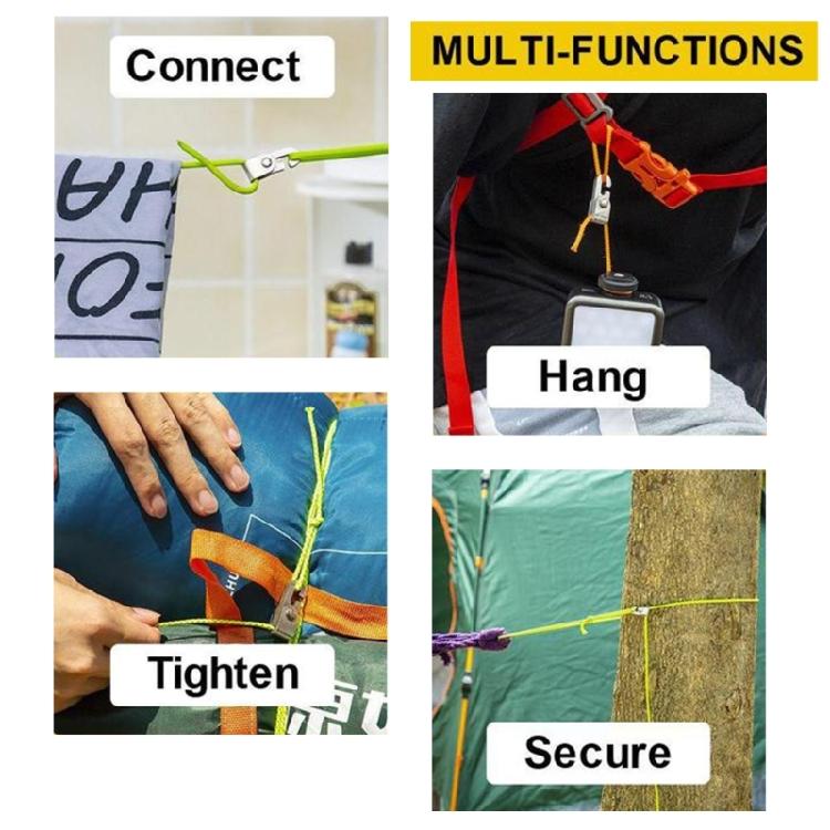 Quickly Installation Camping Hardware Multifunctional Aluminum Hook Secure Tent Attachments Travel Organizers