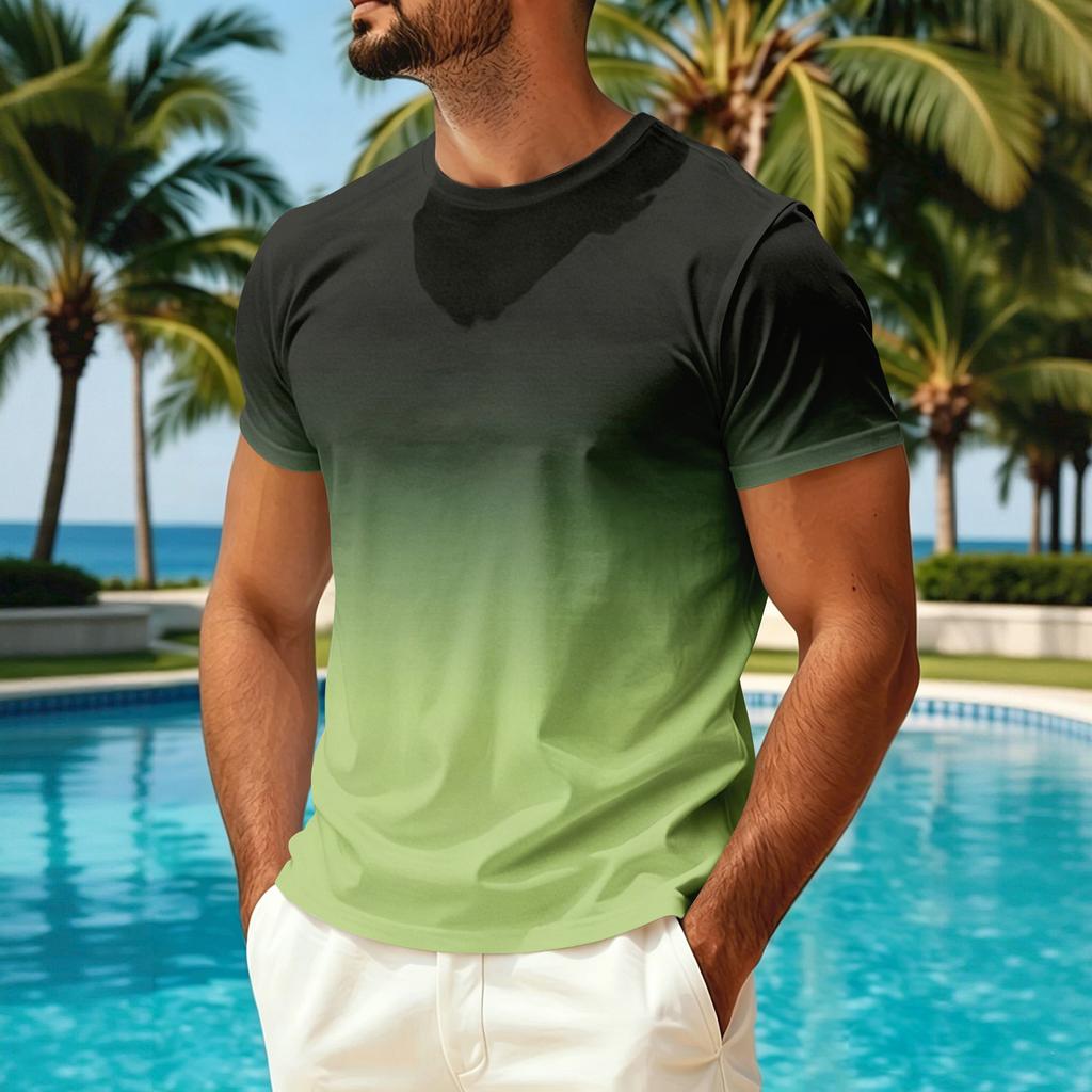 Men's Summer Crew Neck T-Shirt Quick Dry Breathable Lightweight Casual Short Sleeve Shirt for Outdoor Activities and Sun Protection