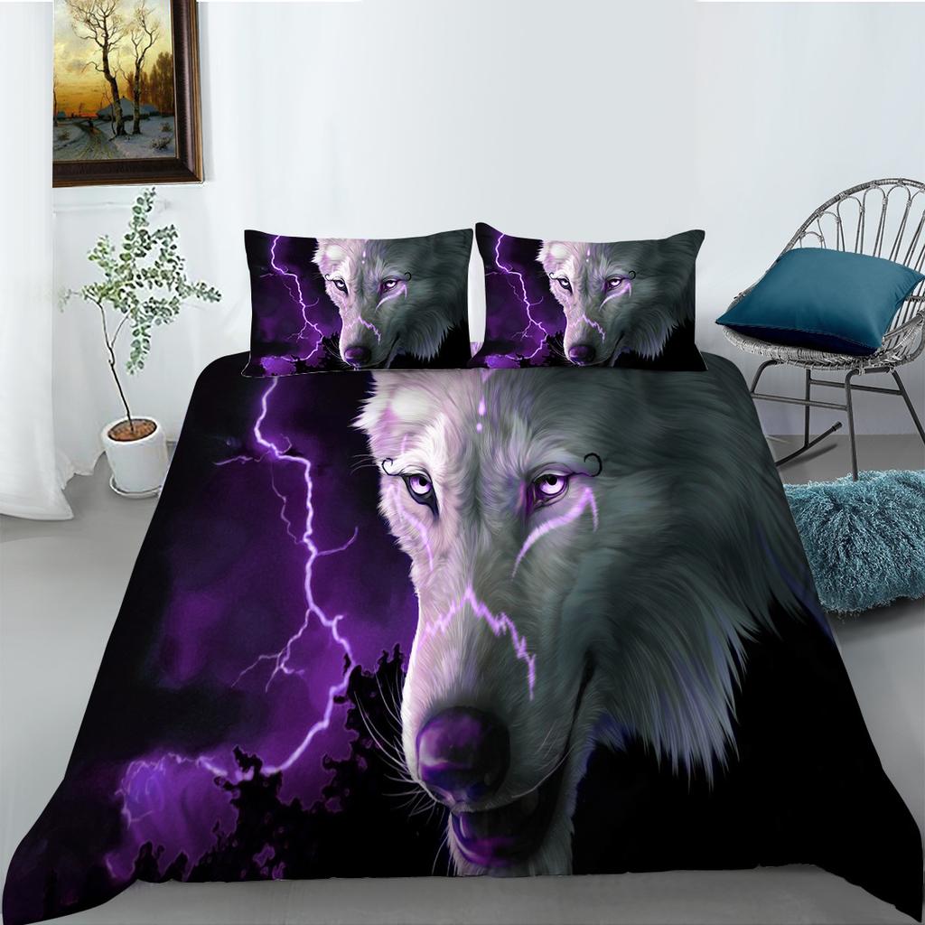 Animal Series Bedding Two Or Three-Piece Set Polyester Wolf 3D Digital Printing
