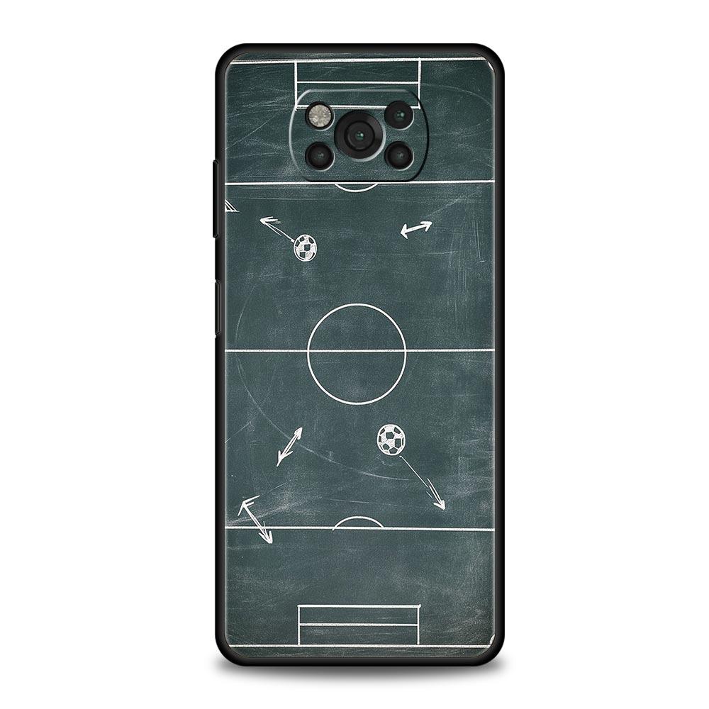 Fußball Basketball Taktiktafel Handyhülle Cover für Xiaomi Poco F7 Ultra F6 F5 F4 F3 X6 X5 X4 X3 NFC C51 C55 M4 GT Weiches TPU