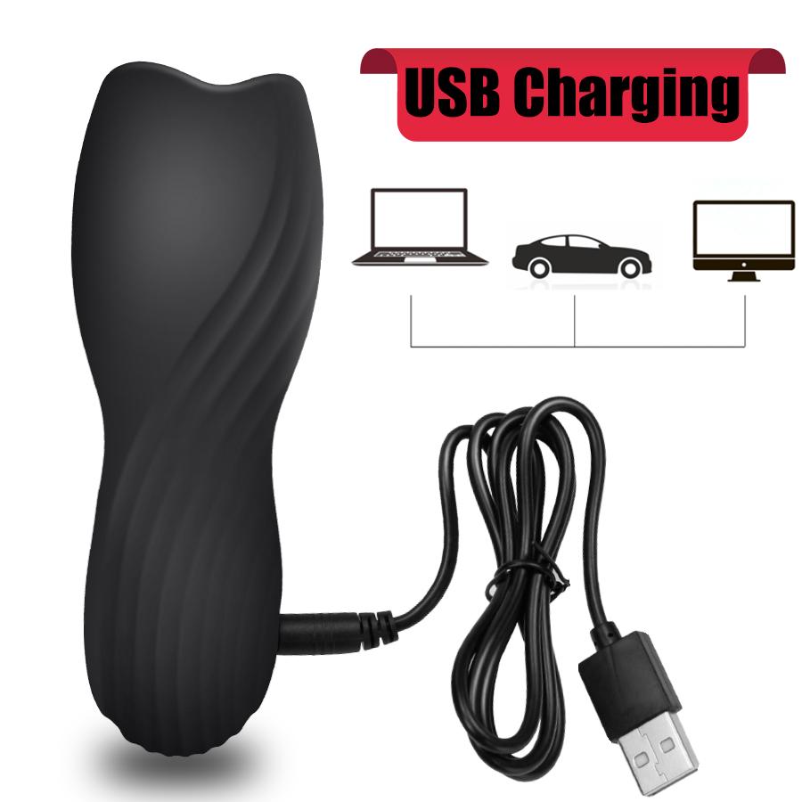 Penis Delay Trainer Male Masturbator Vibrator Automatic Oral Climax Sex Glans Stimulate Massager