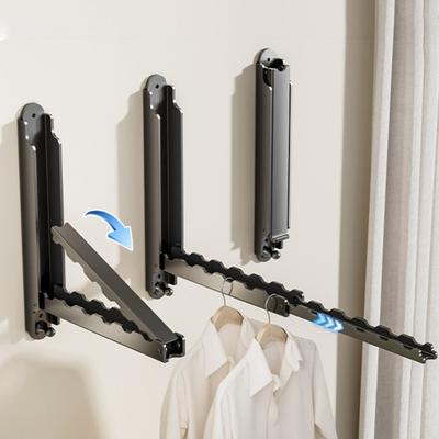 Yousheng 1/2 Pièces Support Mural Séchage Vêtements Rétractable Pliable Petits Espaces Buanderie Chambre Salle de Bain Support Cintre Vêtements