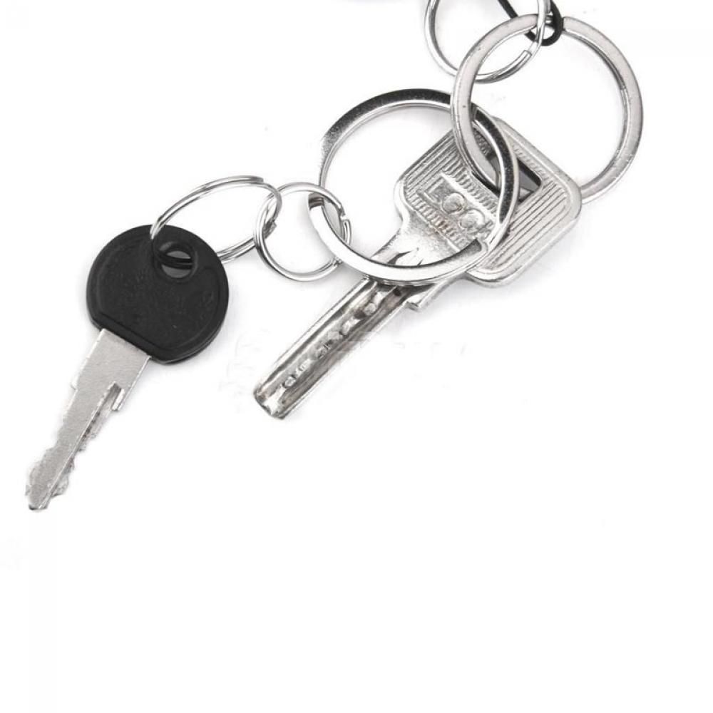50PCS 15mm Connectors Clasps Split Key Ring Loop Hoop KeyChain Stainless Steel