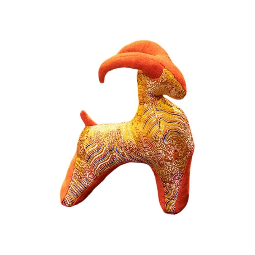 Traditional Chinese Style Sheep Charm Full Stuffed Sheep Mascot Doll Toy Lunar New Year Gifts