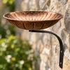 Fluted Round Birdbath Bowl with Wall Mount Raised Rim WallMounted Metal Bracket Sturdy
