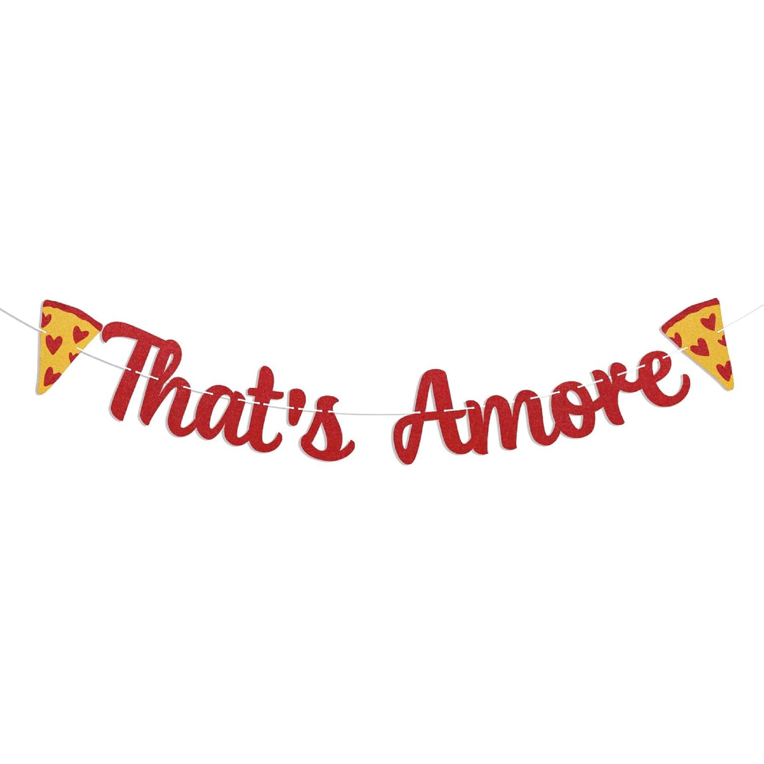 That s Amore Banner - Italian Themed Bachelorette Party Decor, That s Amore Pizza Theme Bridal Shower Decor, Italian Summer Wedding Decorations Red