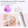 6LEDs Nail Light Portable Nail Dryer Lamp UV For Curing All Gel Polish USB Rechargeable Quick Dry Timing Machine Nail Art Tools