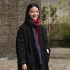 25 Winter New Cotton and Linen Women's Clothing Chinese Retro Sand Wash Stand-up Collar Buckle Ramie Long Cotton Clothes Women's Cotton Clothes