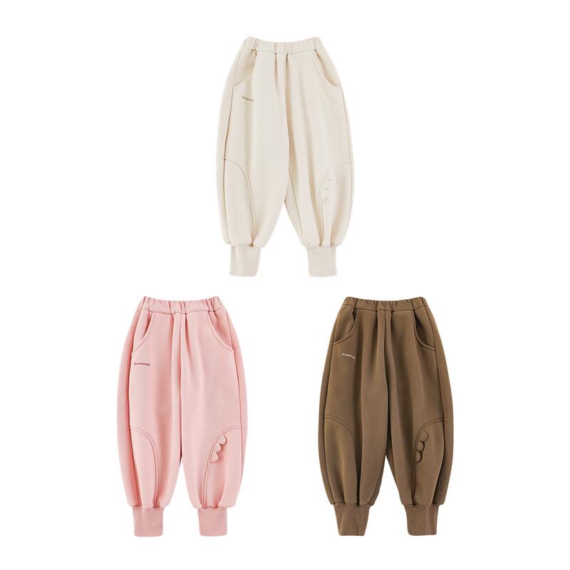 Youyou Girls' Plush Lined Dinosaur Jogger Pants