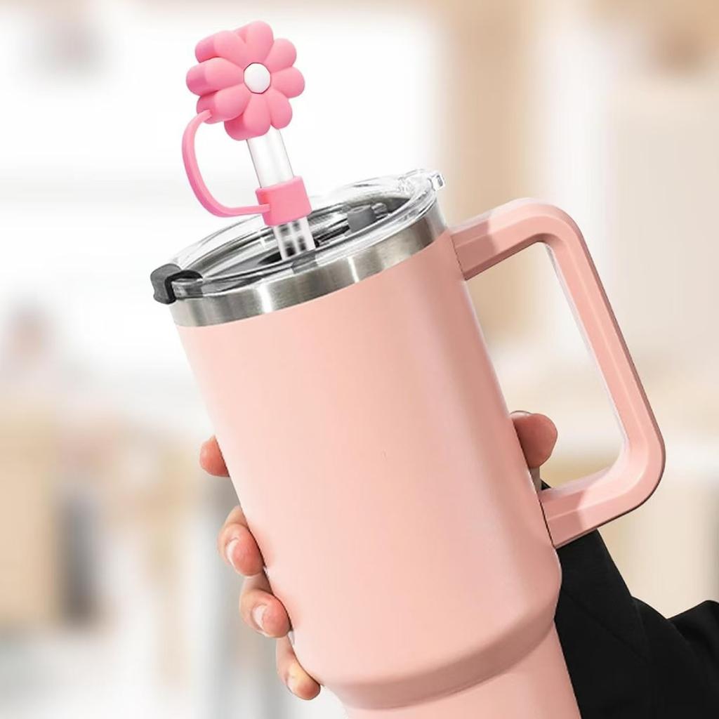 Blomformad Silikon Sugrörsskydd Flexibelt Sugrörsskydd för Återanvändbara Sugrör Kompatibelt med Stanley Koppar och Flaskor