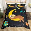 Cute Sloth Duvet Cover Cartoon Sloth Bedding Set Twin Queen For Boys Girls Teens Room Dorm Decor Kawaii Animal Comforter Cover