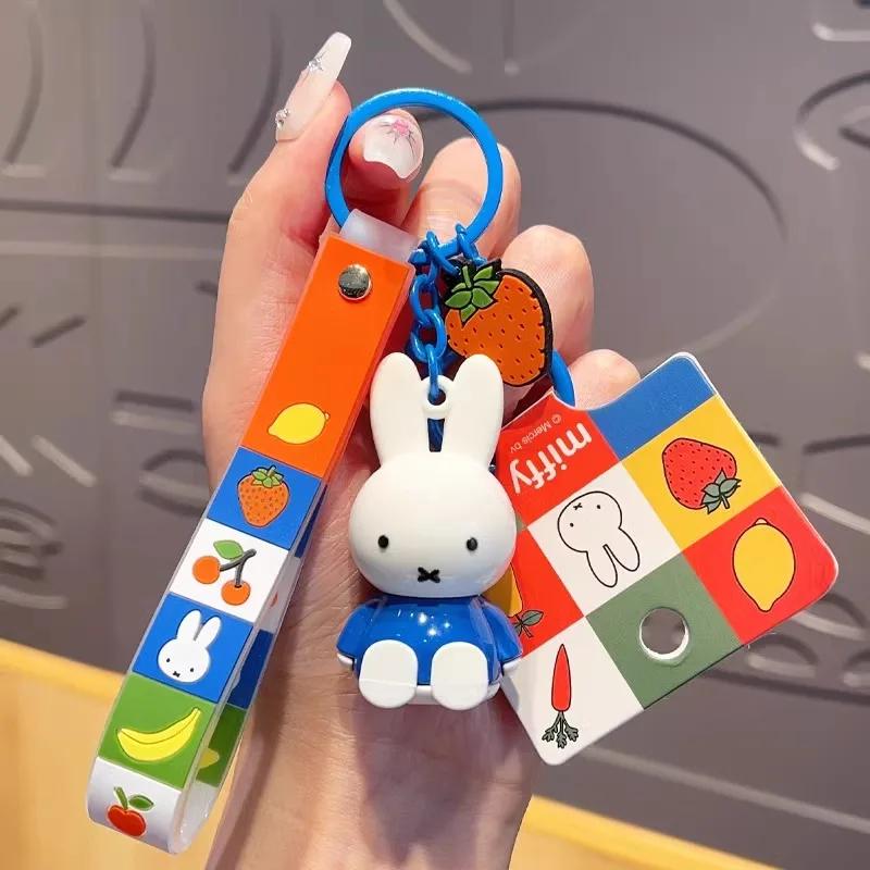 Kawaii Miffy Cute Doll Fruit Series Keychain Backpack Pendant Boy and Girl Toy Gift