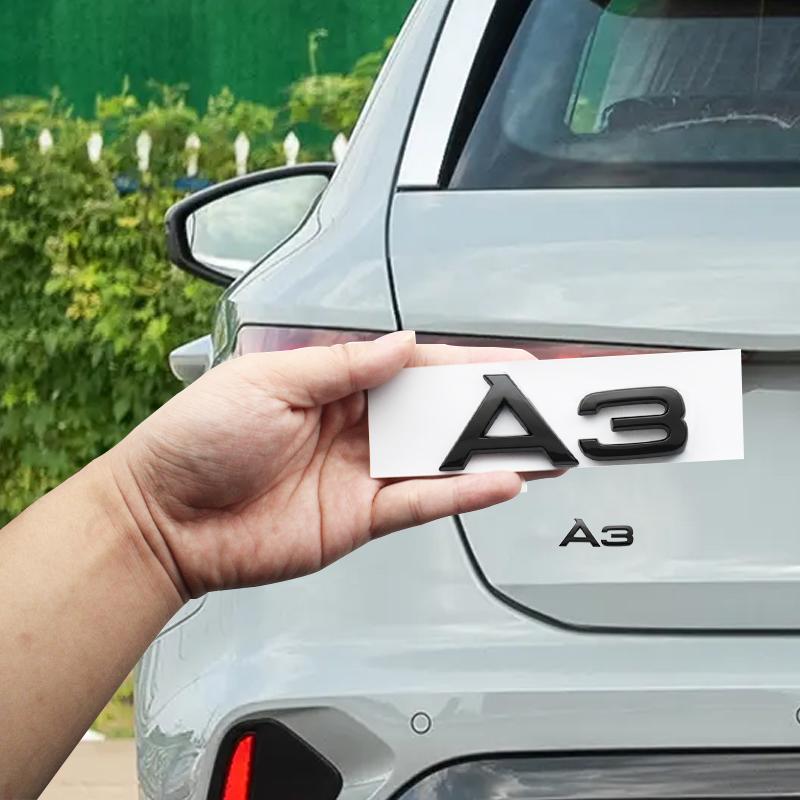 For 4A A3 2003-2020 4Ring Logo ABS Car 273mm Hood Front Grill 192mm Rear Trunk Sticker Quarrto Auto Decal Emblem AccessoriesA4