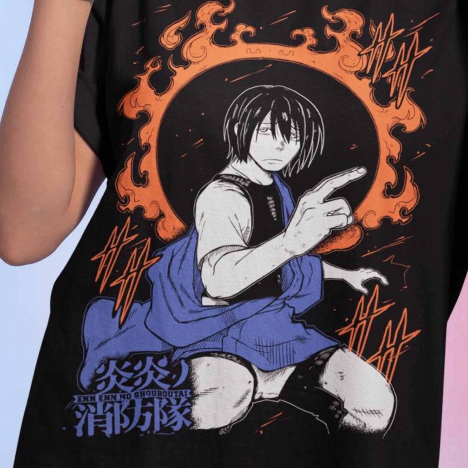 Fire Force Anime Graphic Tee, Manga Cosplay Costume Top S