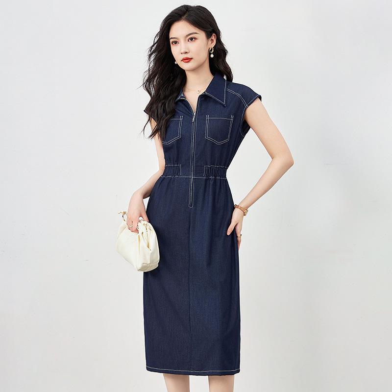 

Женское повседневное джинсовое платье - Приталенное, Элегантное, Новинка Medium синий