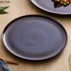 Kiln Changes Blue Ceramic Flat Plate Hotel Creative Steak Plate Dessert Plate Sushi Plates Breakfast Plates Featured Tableware