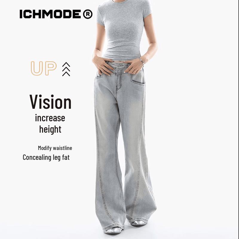ICH MODE American Retro Side Rhinestone Straight Leg Jeans XL