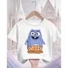 Moda Verão Street Popular Desenho Animado Casual Infantil Grizzy e os Lemmings Equipe Gola Redonda Camiseta