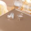 Teamer Love Heart Irregular Surface Stud Earrings for Women Girls Stainless Steel Fashion Simple Earrings Valentine's Day Gift