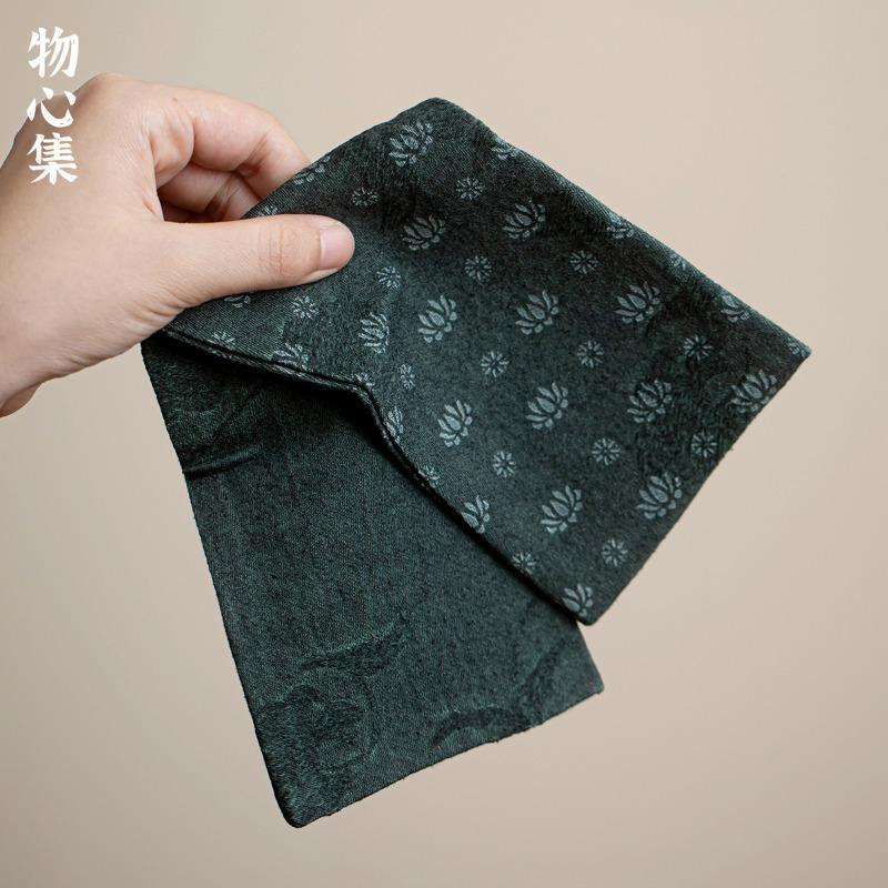 Chinese cotton and linen fabric coaster tea ceremony accessories tea mat tea towel household small square towel tea