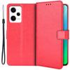 Flip Case for Xiaomi Redmi Note 12 5G / POCO X5 5G, Crazy Horse Wallet, Red